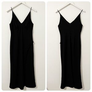 Keepsake Blck Midi Ruffle Dress Cocktail Size Medium M